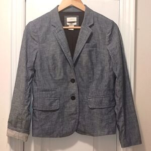 J.Crew women's Schoolboy Blue cotton Blazer Size 2